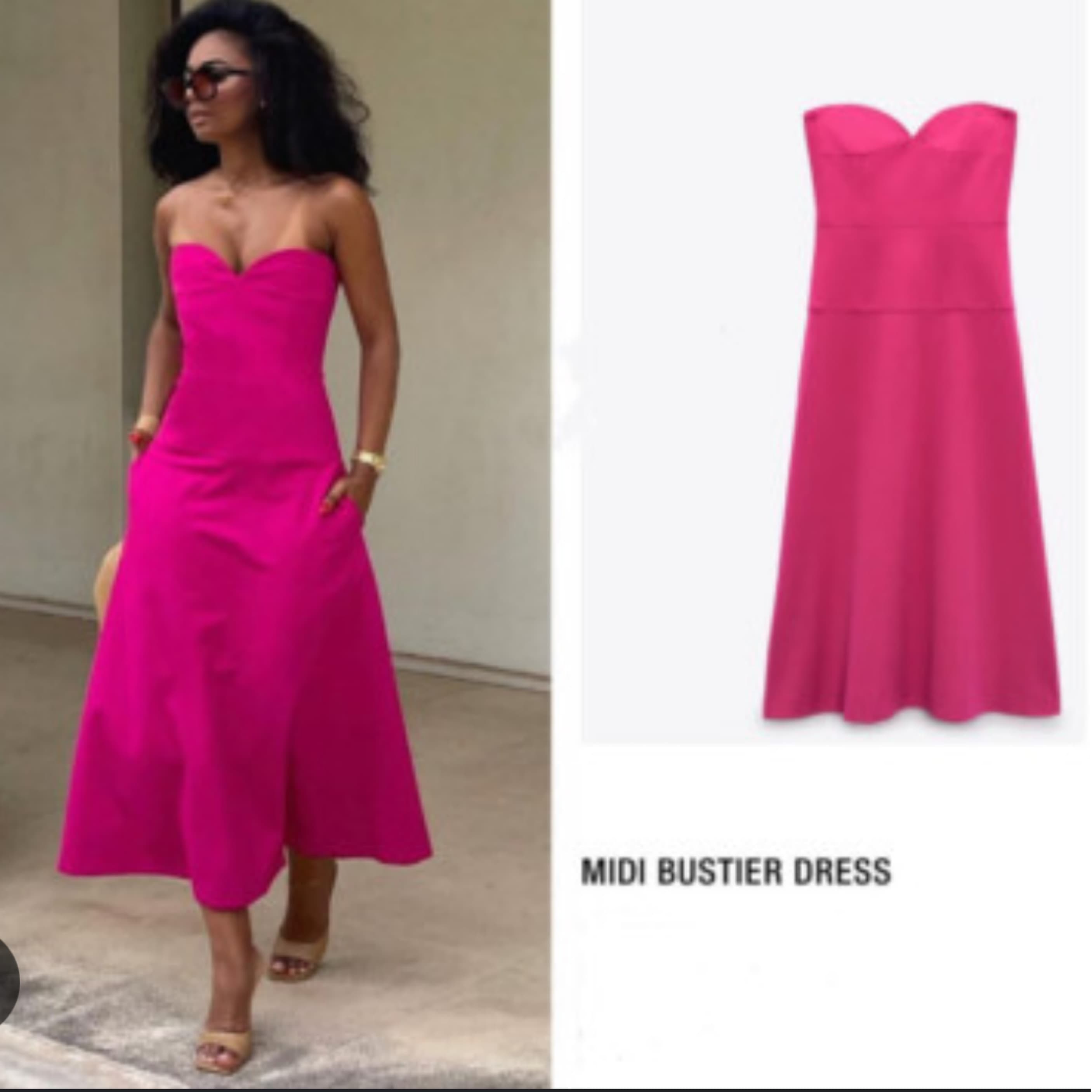 Zara Pink Sweetheart Dress  - Image 1