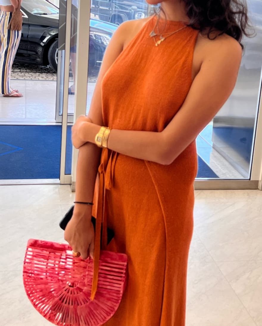 Orange Wrap Tie Cult Gaia Dress - Image 1