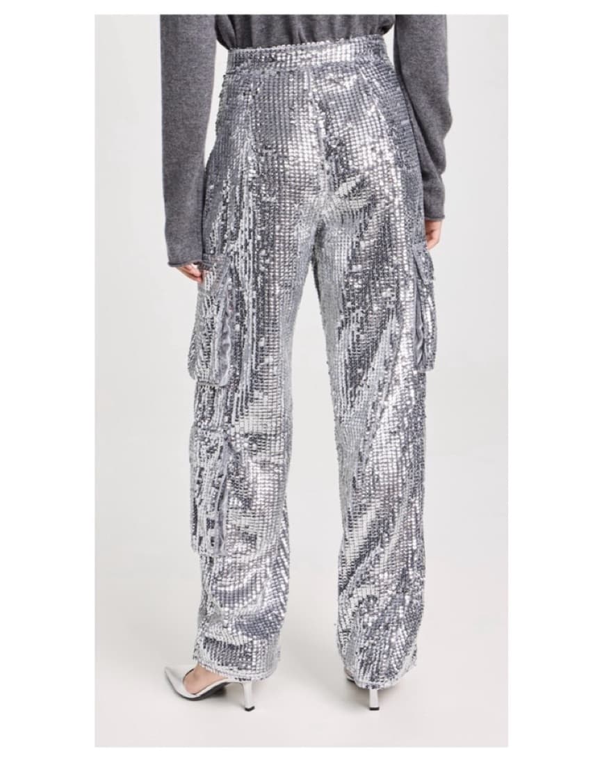 Revolve Silver Sequin Pants  - Image 2