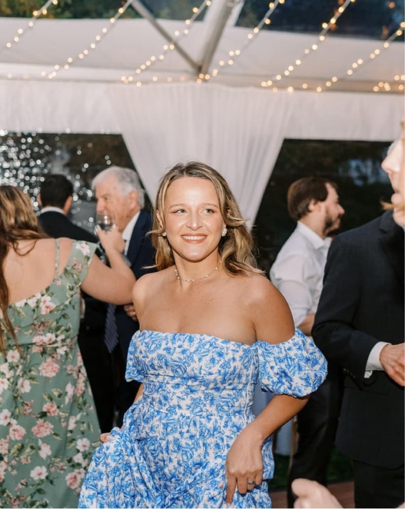 Elegant Blue Floral Maxi Dress - Image 2