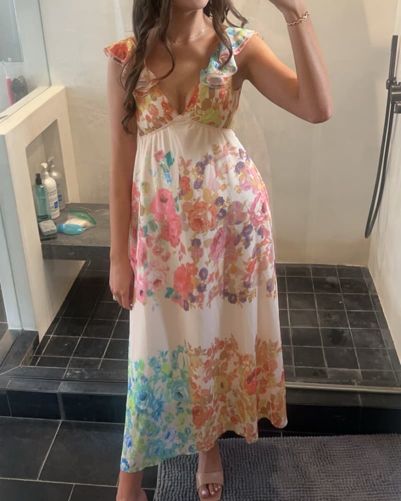 Rainbow Floral Summer Dress - Image 2