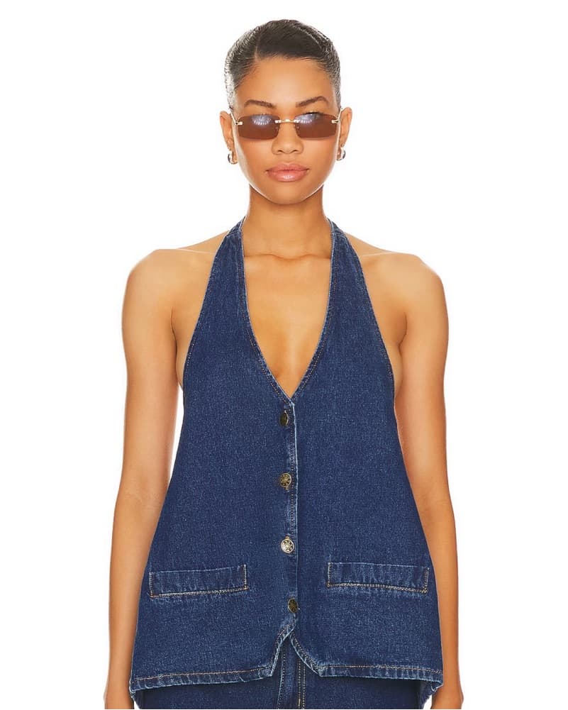 Stylish Denim Halter Jeans + Top - Image 3