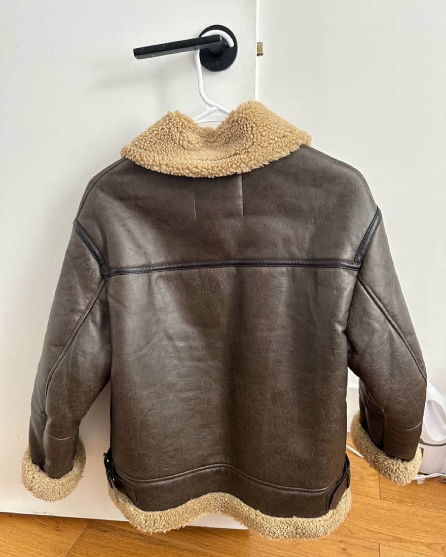 BERSHKA ブラウンレザージャケット S Bershka Brown Leather Jacket by Bershka | Pickle