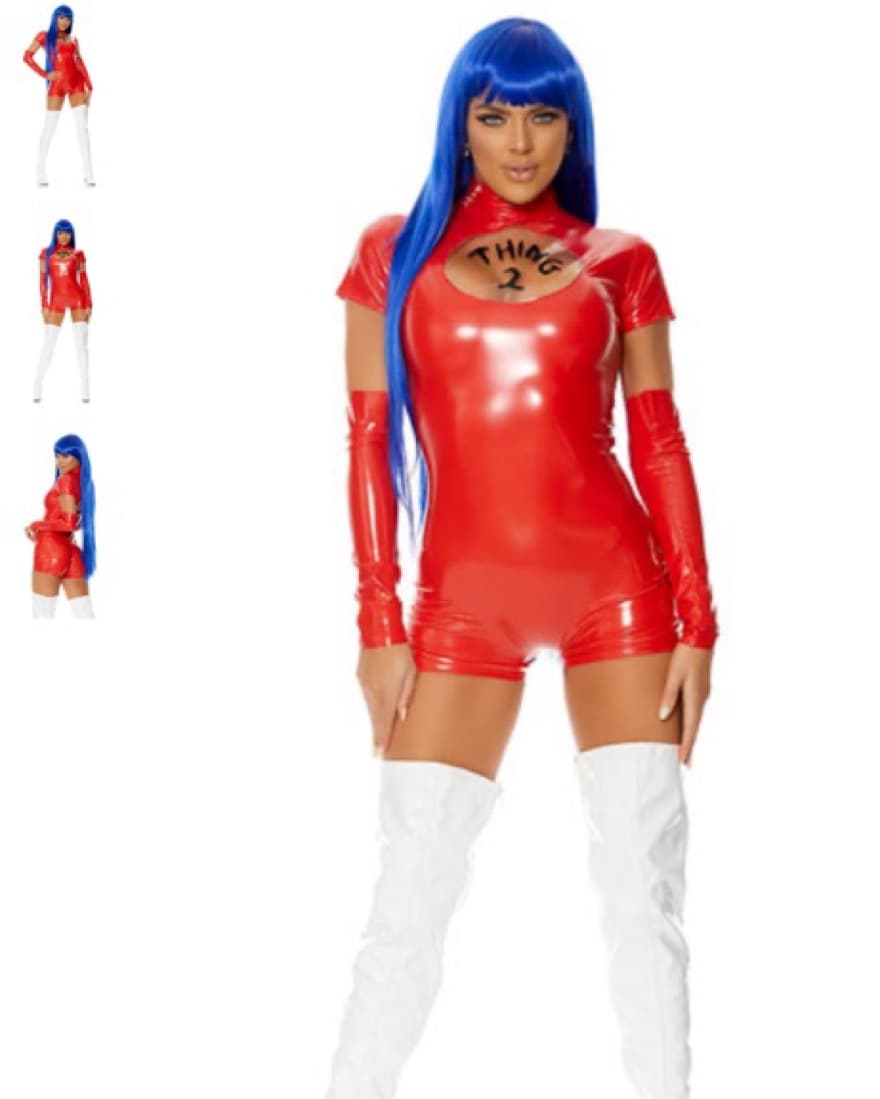 Thing Two Sexy Latex Costume  - Image 1