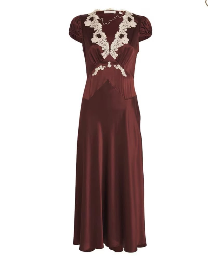 Elegant Lace-Trimmed Maxi Dress - Image 5