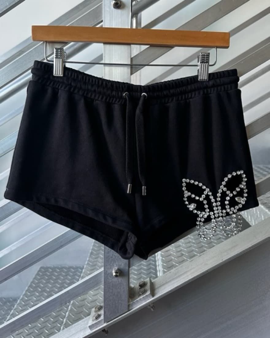 Area Butterfly Jeweled Sweatshorts - Image 1