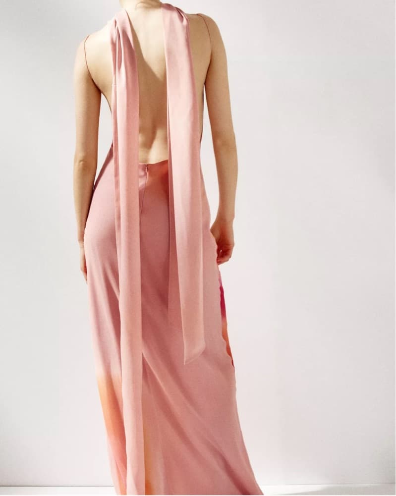 Zara Printed Long Dress w/ Scarf - Image 3