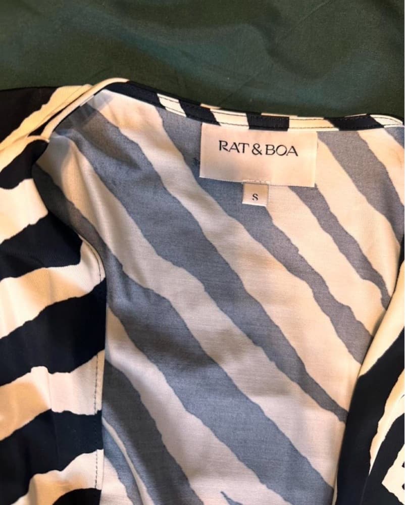 Rat & Boa Zebra Print Deep V Dress - Image 2