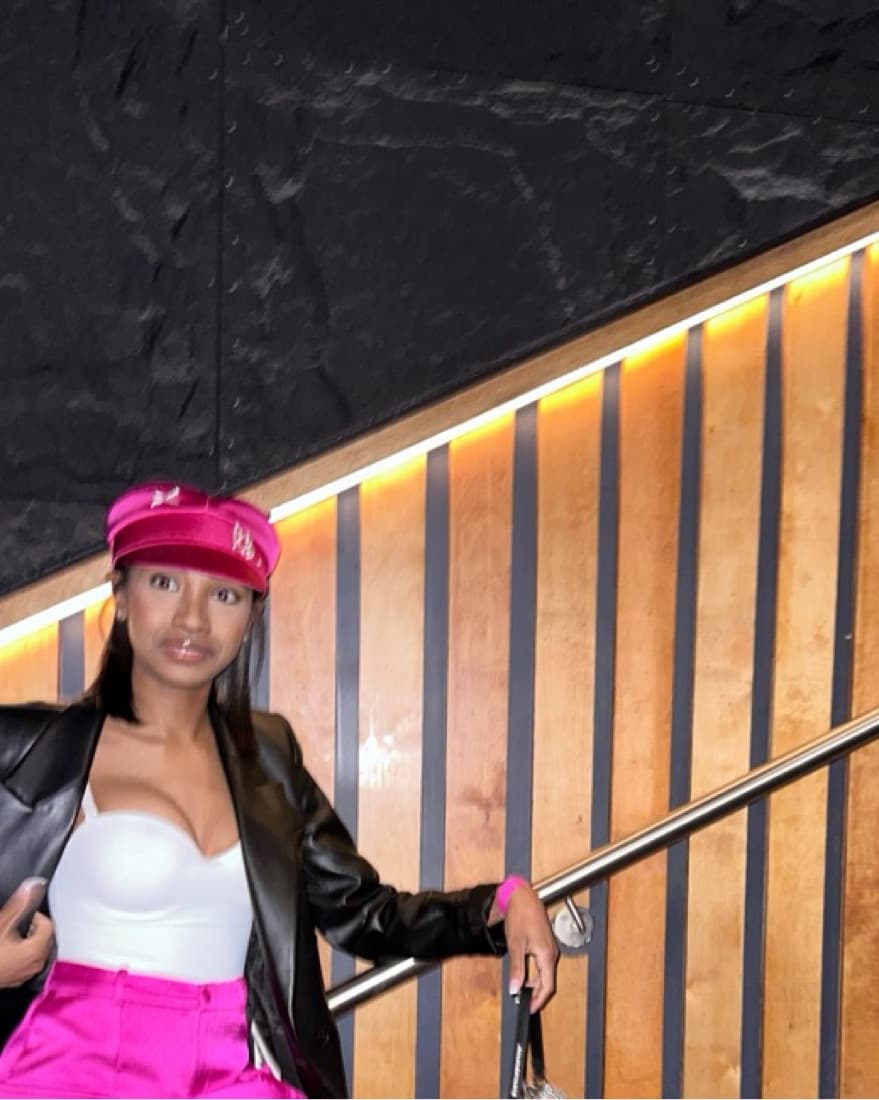 Pink Satin Ruslan Baginsky Biker Boy Hat - Image 2
