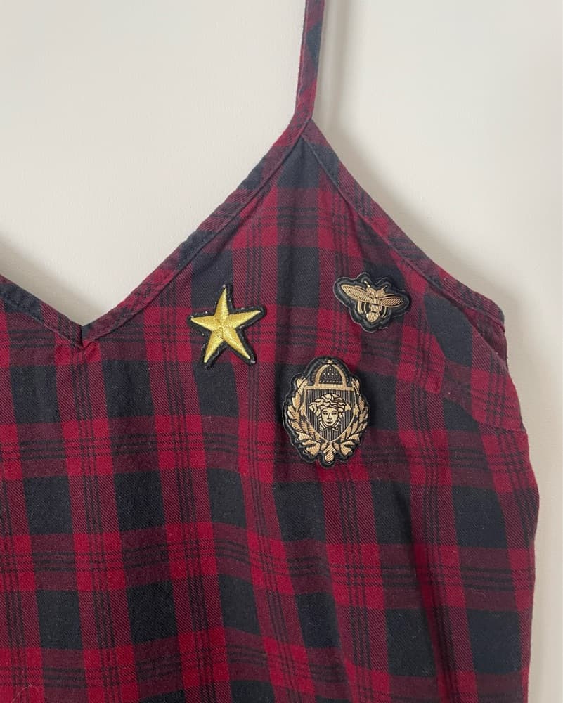 Punk Plaid Slip Dress/ Long Top - Image 4