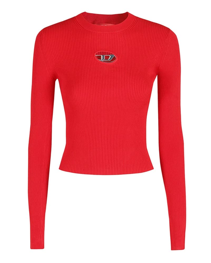 Vibrant Red Ribbed Crop Top - Image 1