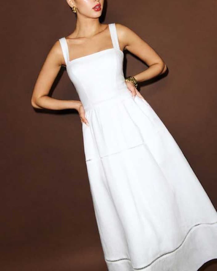 Reformation Everette Midi-Dress in White - Image 4
