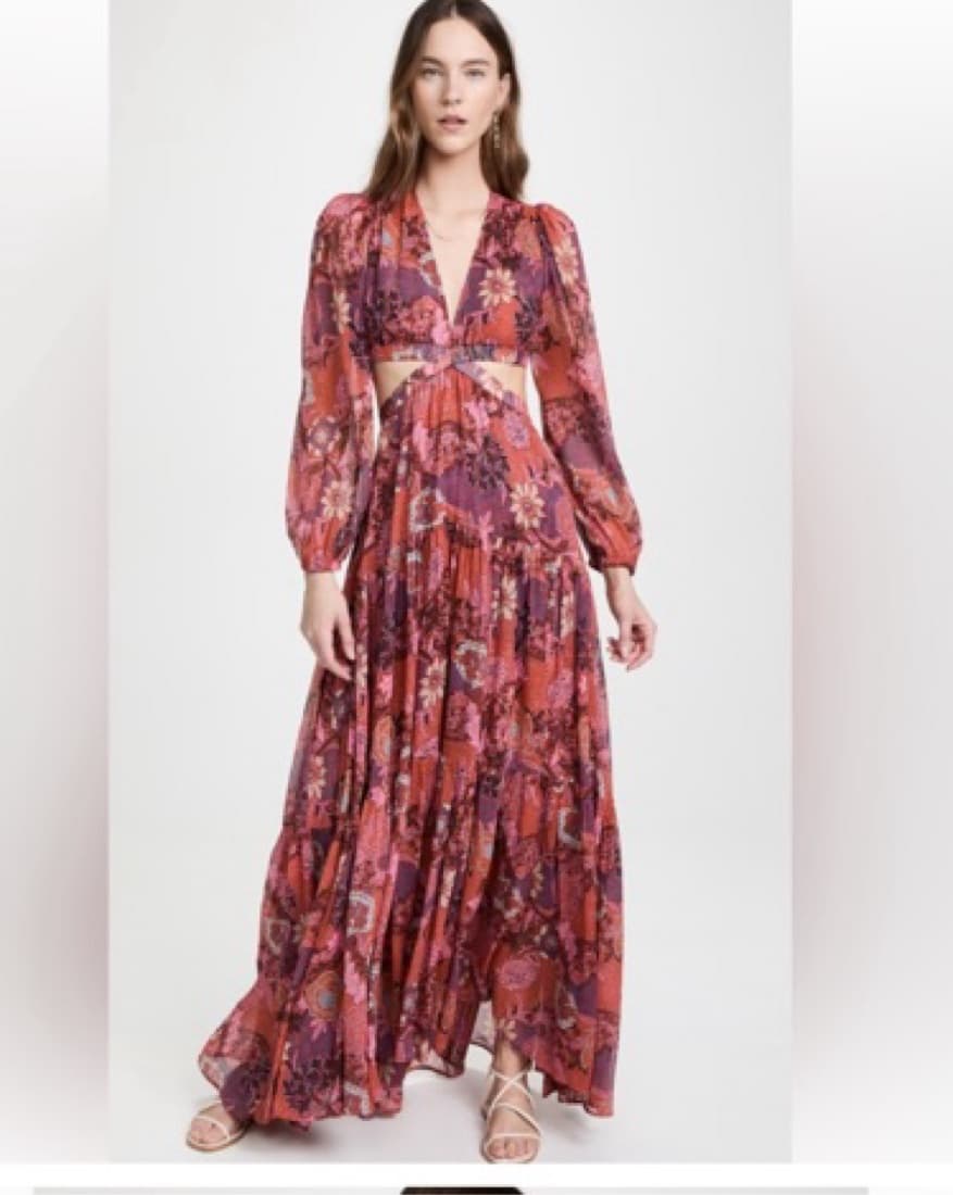 Isabelle Dress In Pink & Russet ALC - Image 1