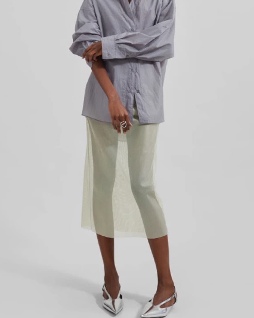 Frankie Shop Verna Midi Skirt Moss - Image 2