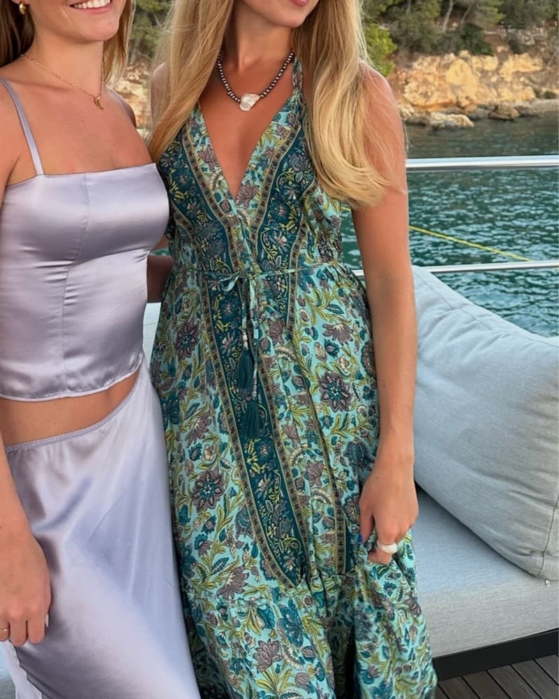 Gorgeous Flowy Blue Floral Maxi Dress - Image 3