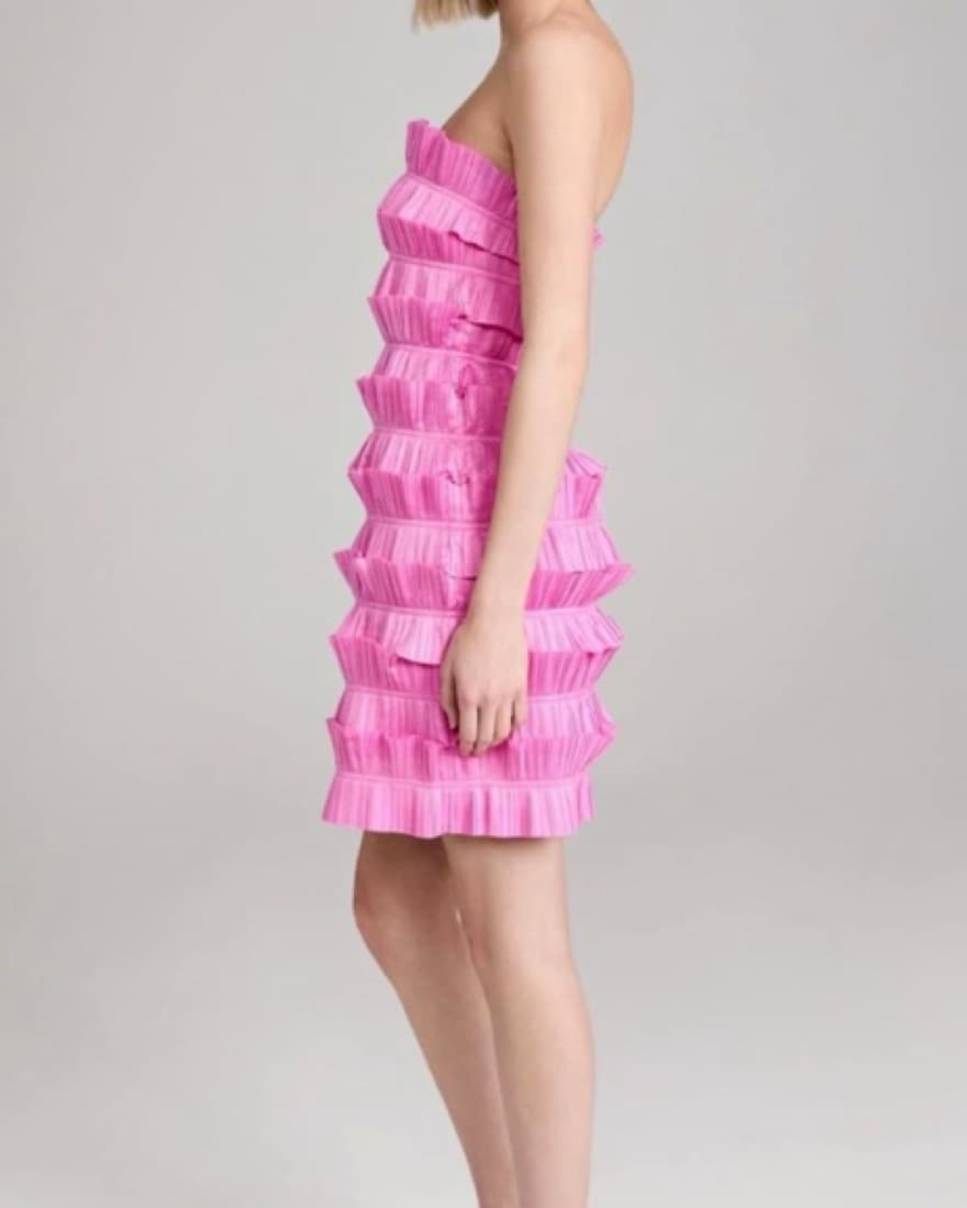 Aje Pink Strapless Dress - Image 2