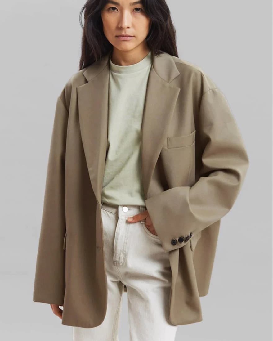 The Frankie Shop Oversized Blazer (Tan) - Image 2