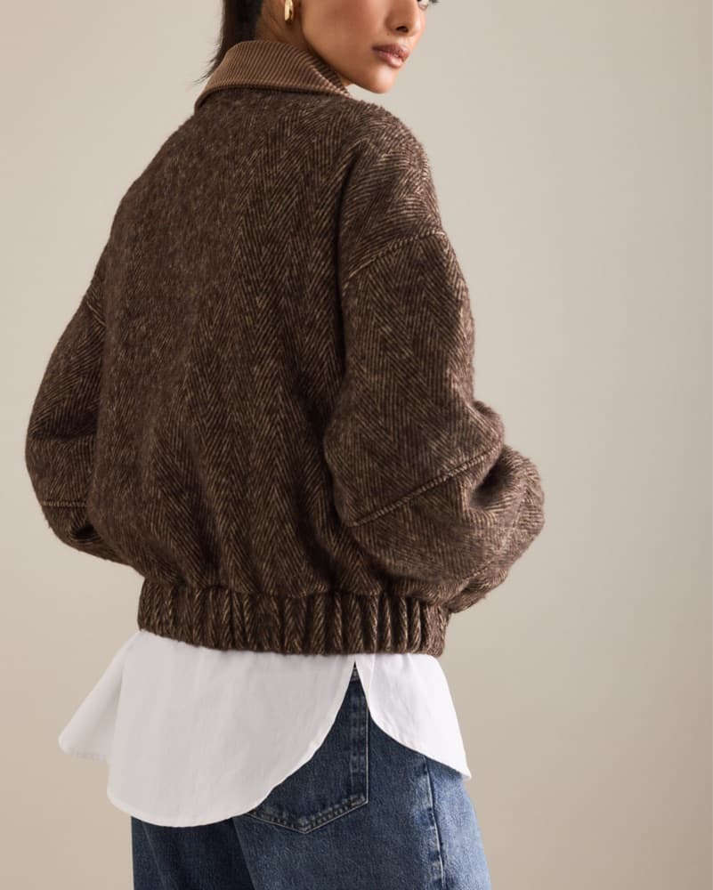 Herringbone bomber Jacket - Image 4