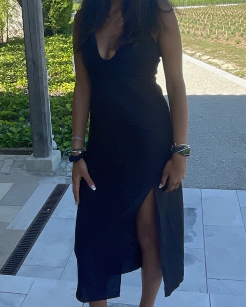 Black Maxi Halter Dress - Image 1
