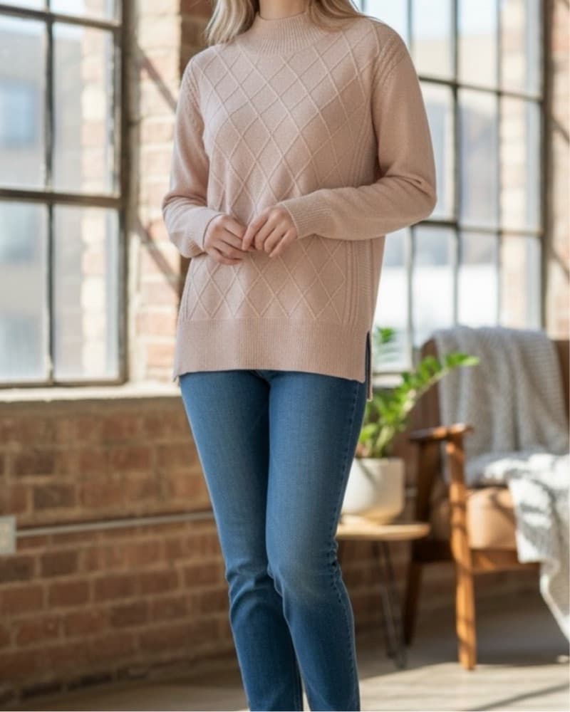 Brighs Light Pink Ribbed Sweater Dress - Image 3