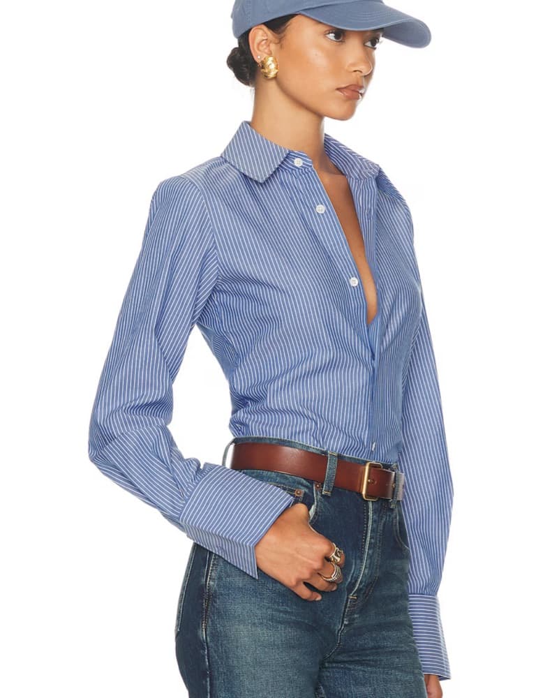Helsa Pinstripe Poplin Shirt  - Image 2