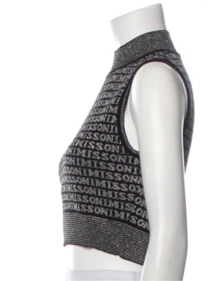 MISSONI PRINTED MOCK NECK CROP TOP - Image 2