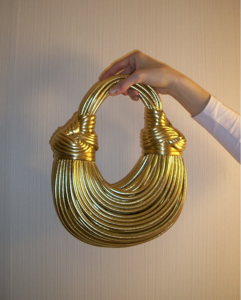 Stunning Gold Woven Statement Purse - Image 2