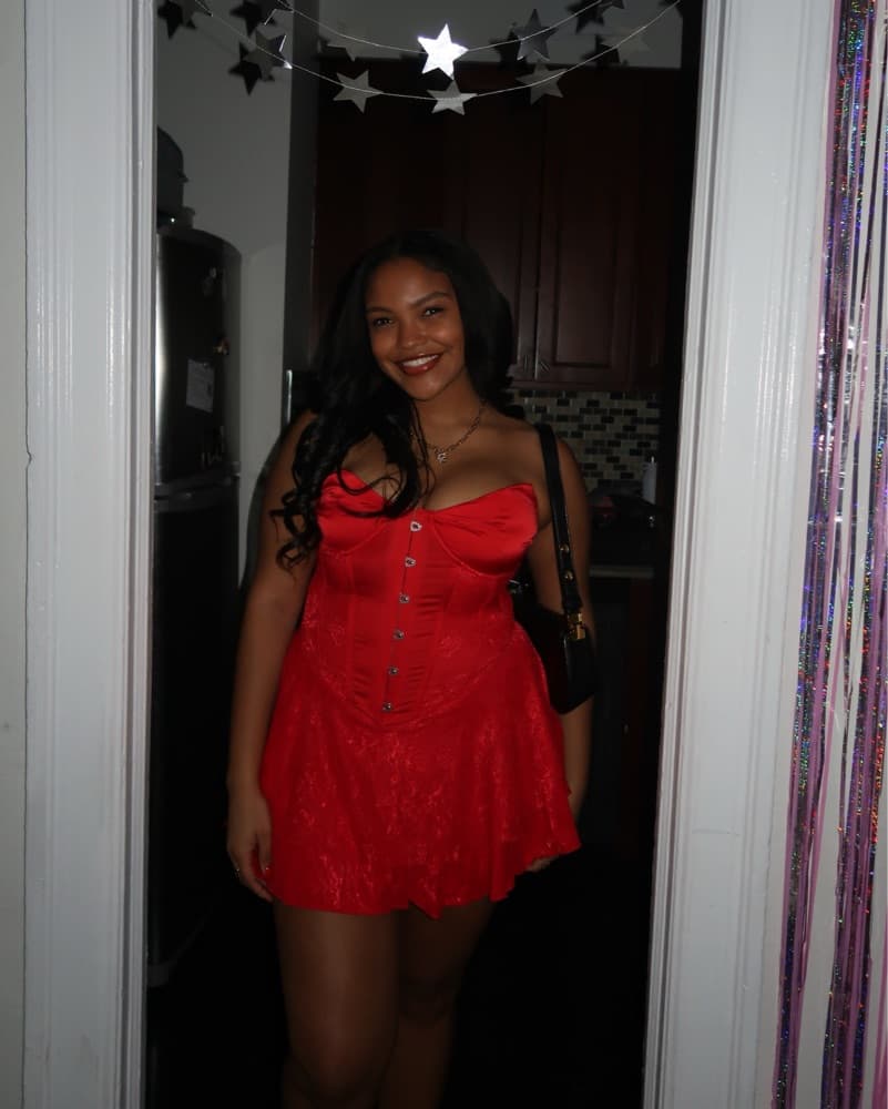 Red Mini Corset Dress - Image 2