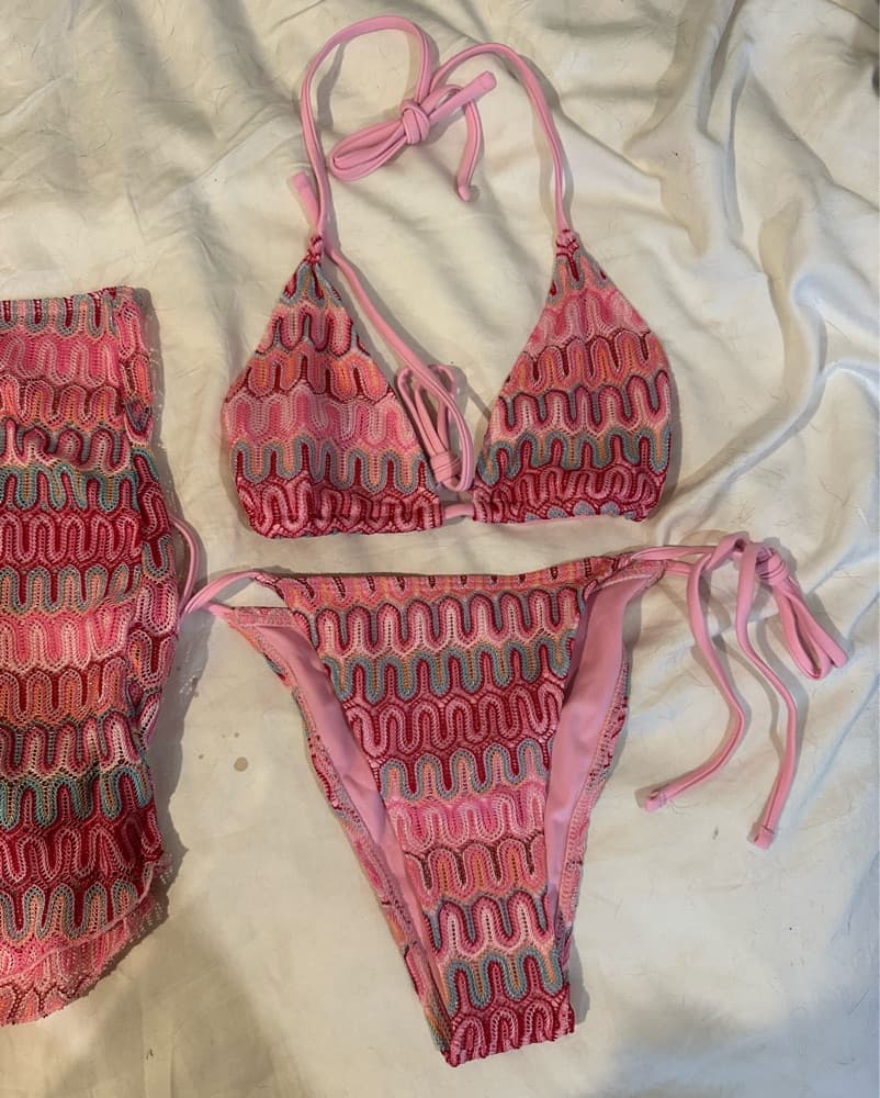 Missoni Inspired Three Piece Bikini Set - Image 4