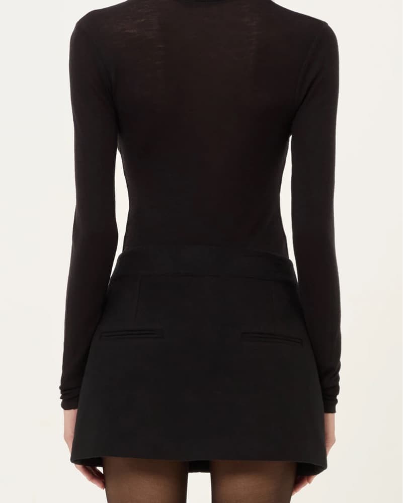 AEXAE Black Wool Cashmere Mini Skirt  - Image 4