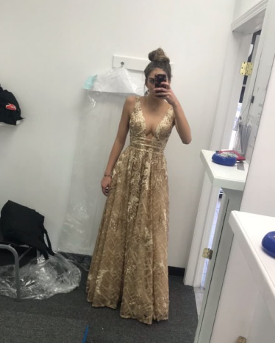 Gold Jovani Long Dress - Formal / Prom - Image 4