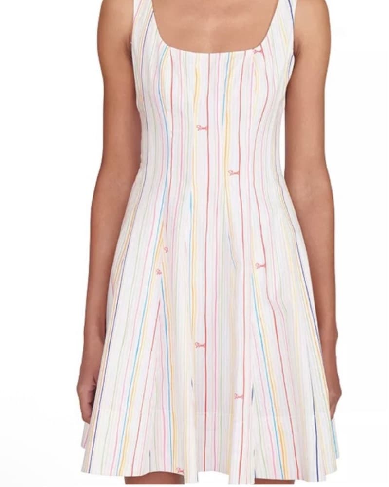 Vibrant Striped Fit and Flare Dress - Image 3