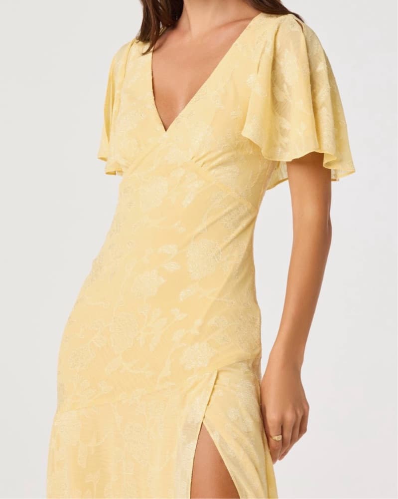 ASTR the Label Yellow Floral Midi Dress - Image 4