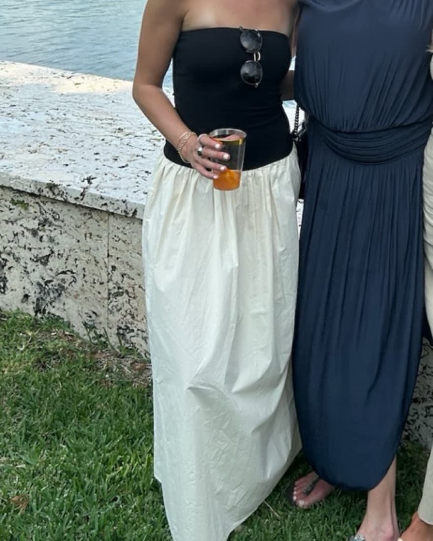 Drop Waist Two Tone Maxi Dress - Image 2