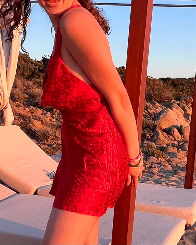 Red Satin Mini Dress Hello Molly - Image 5
