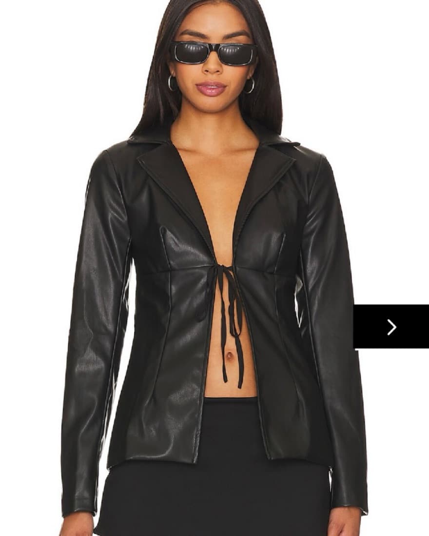 Karlie Faux Leather Blazer  - Image 1