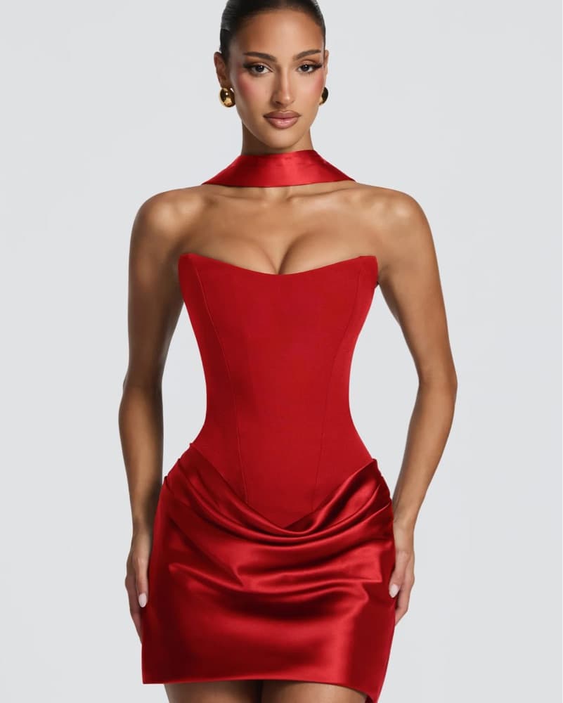 Babyboo Maggie Mini Dress With Scarf - Image 4