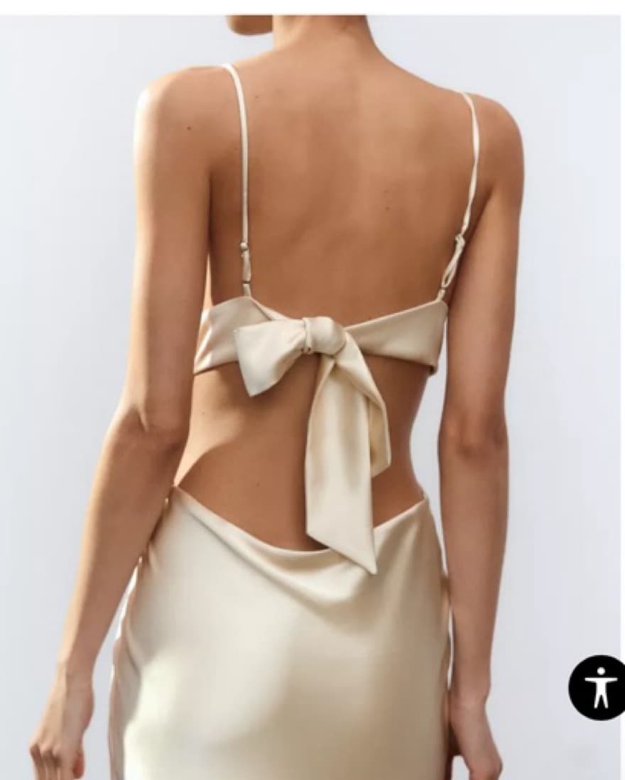 Zara Satin Butter Yellow Dress - Image 4