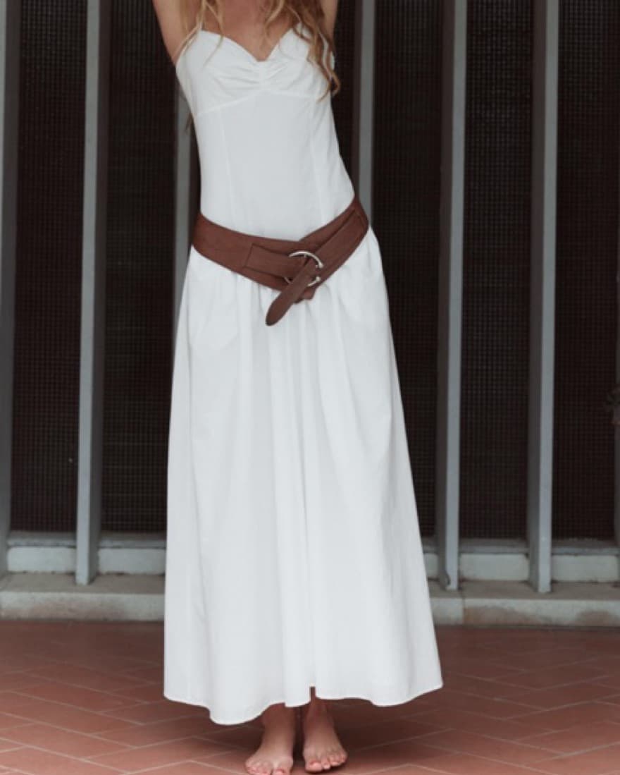 ZARA LONG WHITE DRESS - Image 1