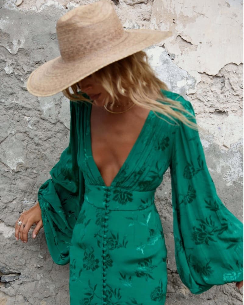 Rat & Boa Isabella Dress - Emerald Green - Image 2