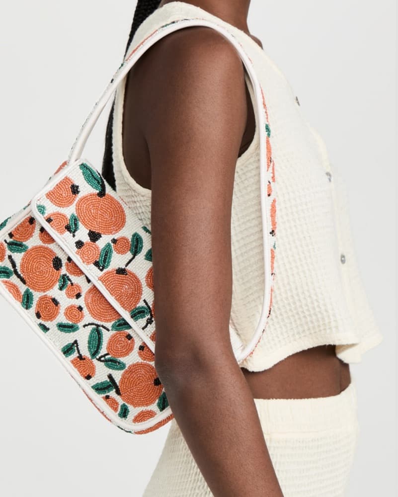 Staud Beaded Tommy Shoulder Bag Organges - Image 1