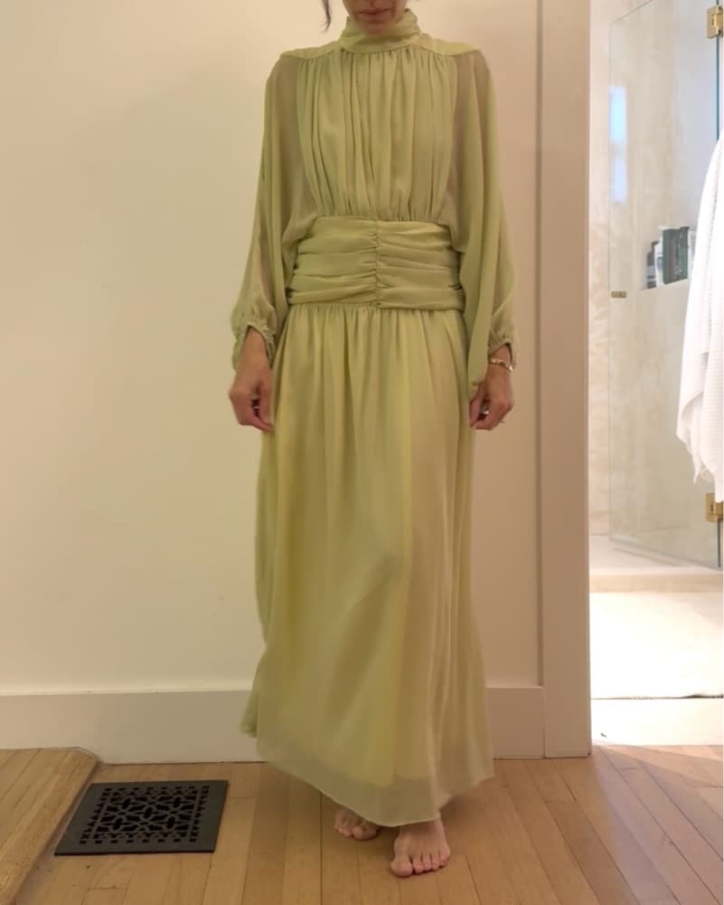 Light Green Long Sleeve Maxi Dress - Image 1