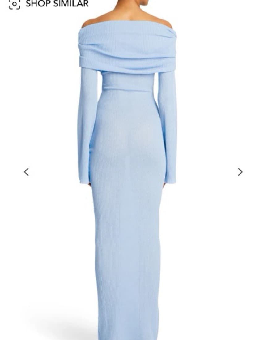 SER.O.YA Knit Maxi Dress in Powder Blue - Image 2