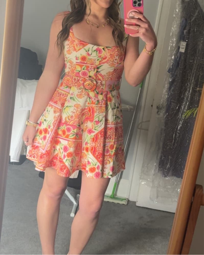 Vibrant Floral Fit-and-Flare Dress  - Image 2