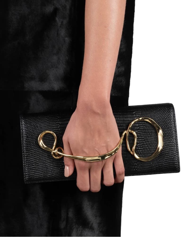 Black Twisted Side-Handle Clutch - Image 1