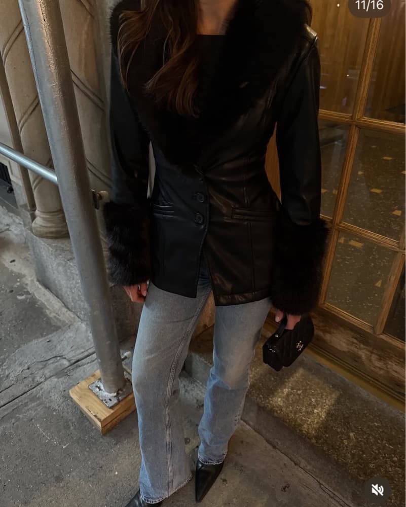 Weworewhat Fur Collar Jacket  - Image 3