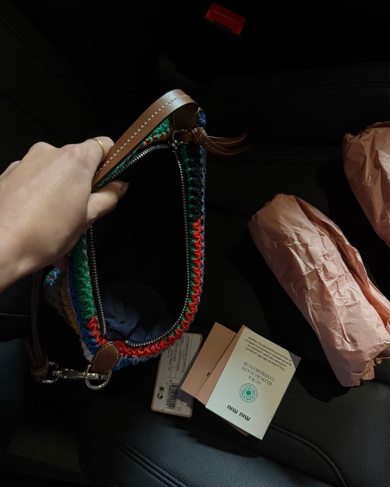 Miu Miu Crochet Pouch - Image 2