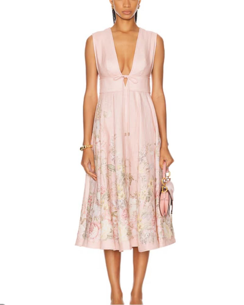 Zimmermann Waverly Plunge Midi Dress - Image 1