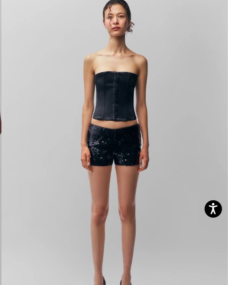 Guizio Black Sequin Shorts - Image 2
