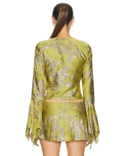 Vibrant Floral Bell Sleeve Set  - Image 4